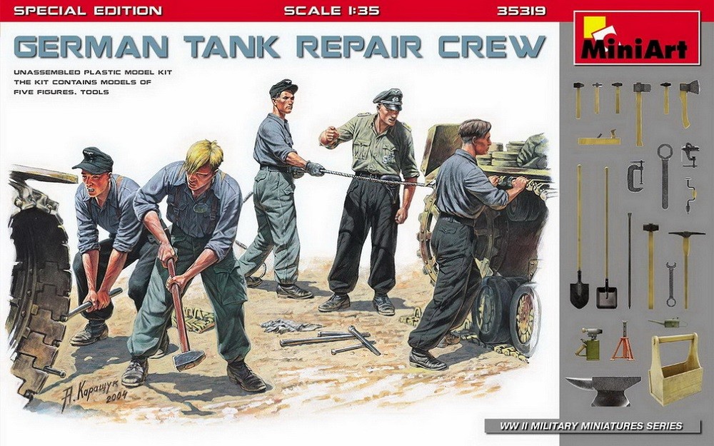 1 35 German Tank Repair Crew W Work Tools Special Edition