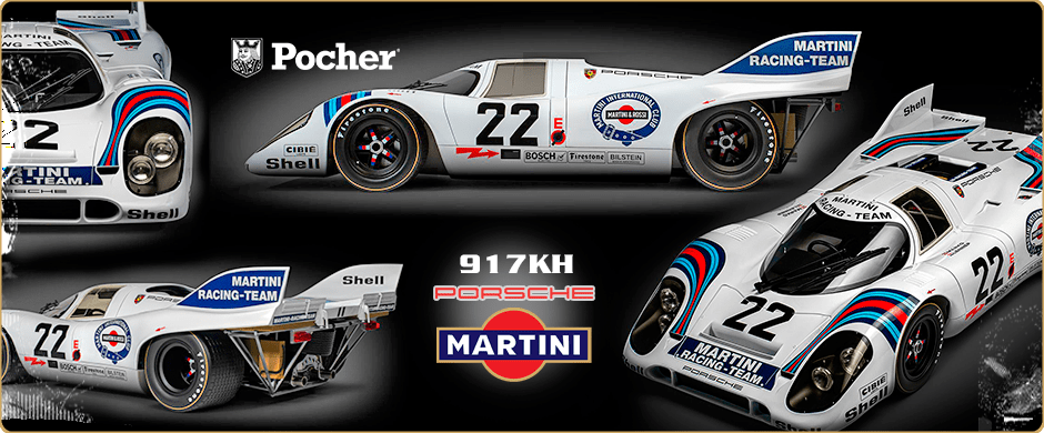 Pocher HK122 1/8 Porsche 917KH - 1971 Le Mans Winner MARTINI Edition