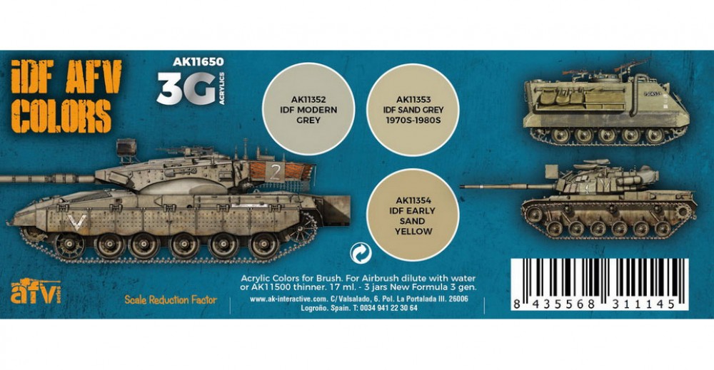 Acrylic Paint (3rd Generation) Set for AFV - IDF AFV Colour Combos (3x ...