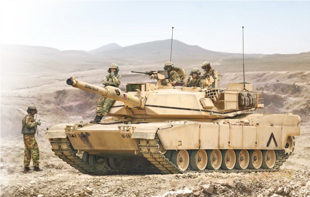 1 35 M1a1 Abrams With Us Tankers 1 Kit 5 Figures