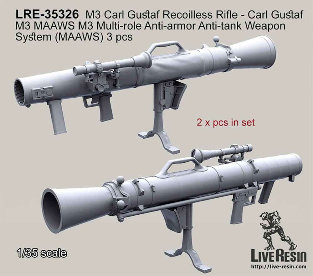 1/35 M3 Carl Gustaf Recoilless Rifle - Carl Gustaf M3 MAAWS (2pcs)