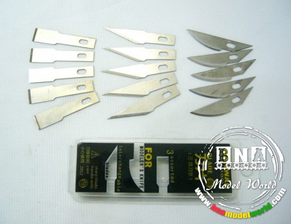 3 Types of Assorted Blades for Hobby Knife (15pcs)