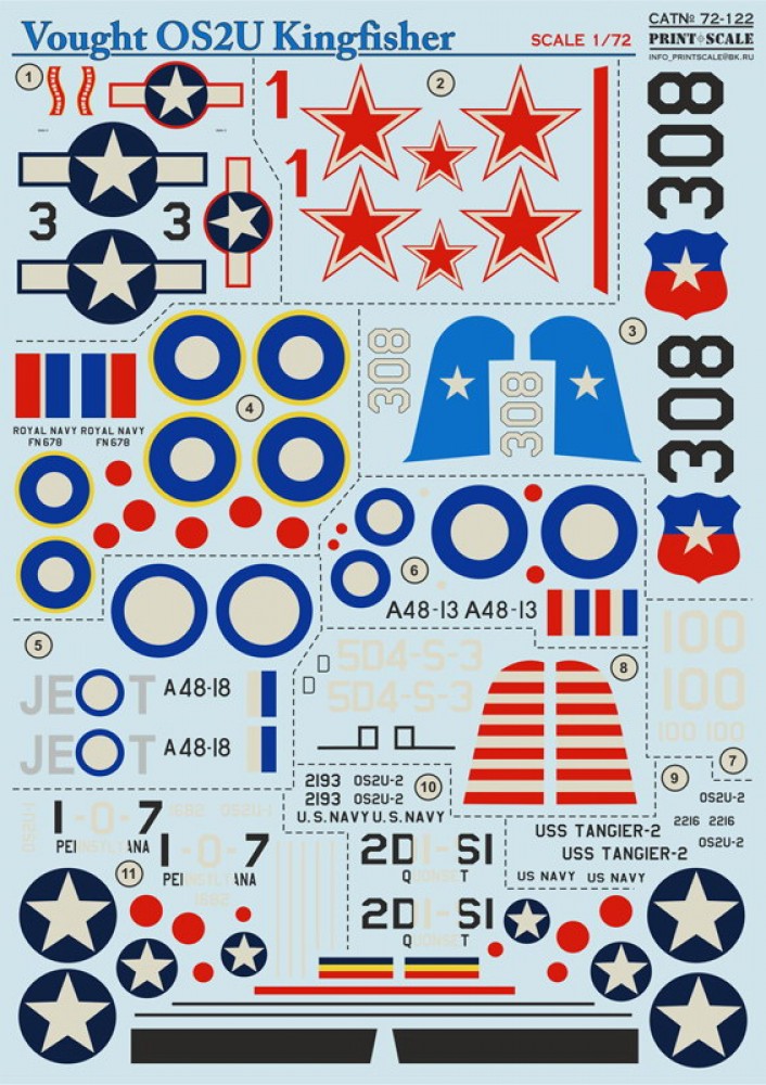 1/72 Vought OS2U Kingfisher Decals