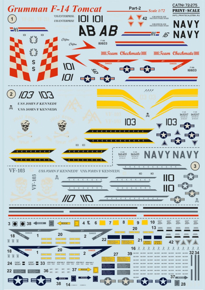 1/72 Grumman F-14 Tomcat Decals (Part 2)