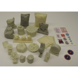 1/35 Dog house with dog resin dio accessories