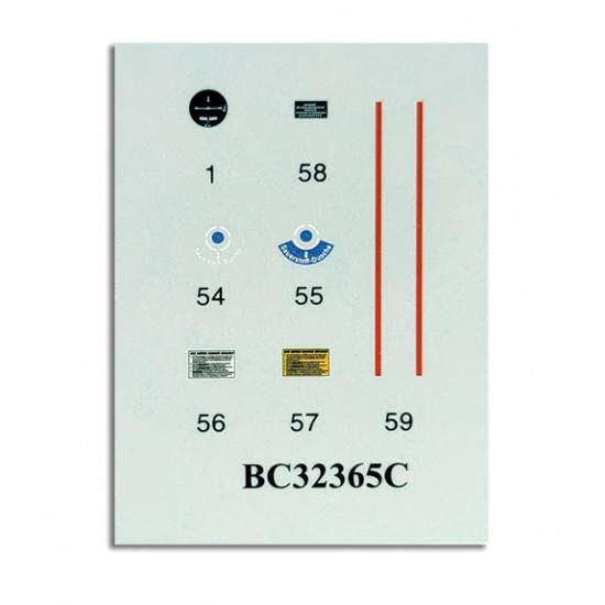 Decals for 1/32 Messerschmitt Bf-109G Cockpit Stencils, Placards with Instrument Panel