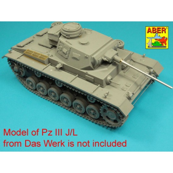 1/16 PzKpfw.III Ausf.J Late/L/M Gun Barrel 50mm KwK 39 L/60 for Das Werk/Heller kits