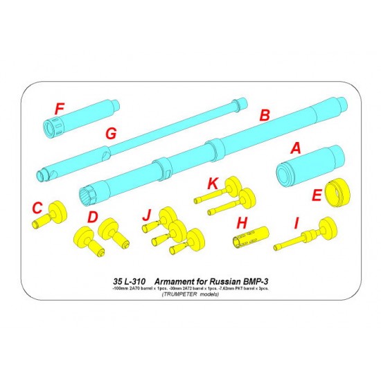 1/35 Russianl BMP-3 Armament for Trumpeter kits