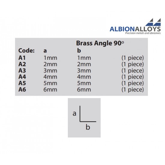 Metric Range - Brass Angle 90 degree #a/b 2mm, L: 305mm (1pc)