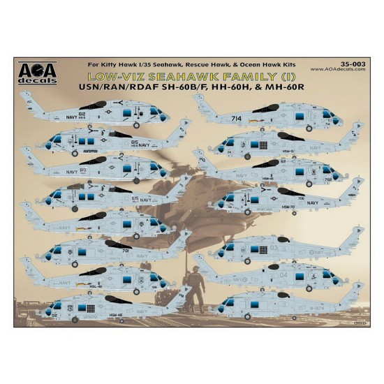 1/35 USN/RAN/RDAF SH-60B/F, HH-60H, & MH-60R Low-Viz Seahawk Vol.1 for Kitty Hawk kits