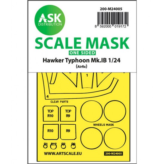 1/24 Hawker Typhoon Mk.IB One-sided Express Masks for Airfix kits