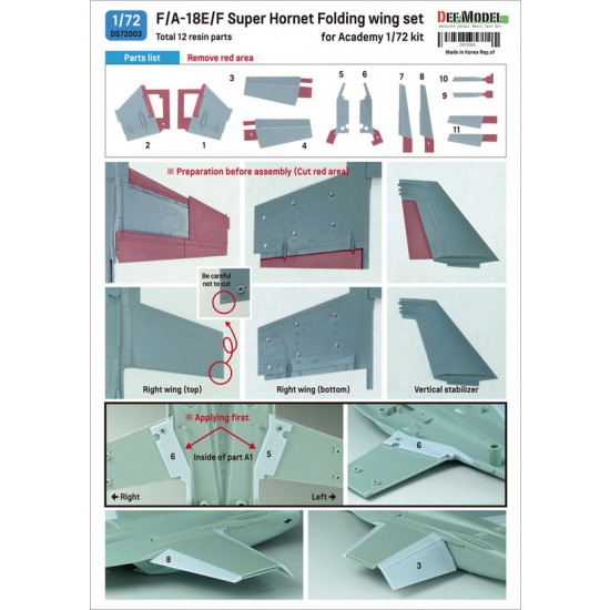 1/72 F/A-18E/F Super Hornet Folding Wing set for Academy kits