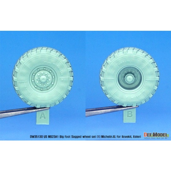 1/35 US M923A1 Big Foot Sagged Wheel set #1 Mich.XL for I Love/Italeri kits