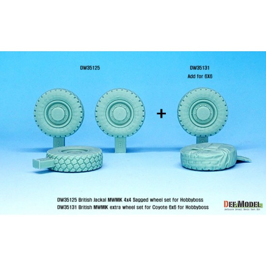 1/35 British MWMIK 6X6 Coyote Extra Sagged Wheel set for HobbyBoss kits