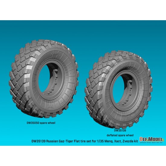 1/35 GAZ-233014 STS Tiger Flat Tyres Wheel set for Meng/Xact/Zvezda kits