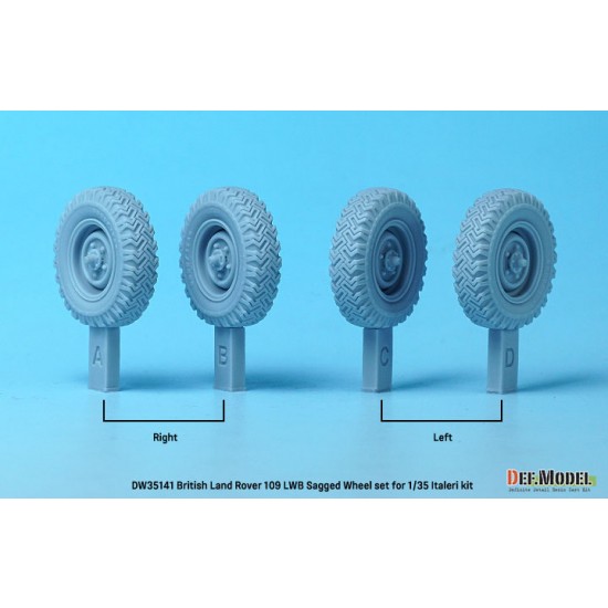 1/35 British Land Rover 109 LWB Wheel set for italeri kits