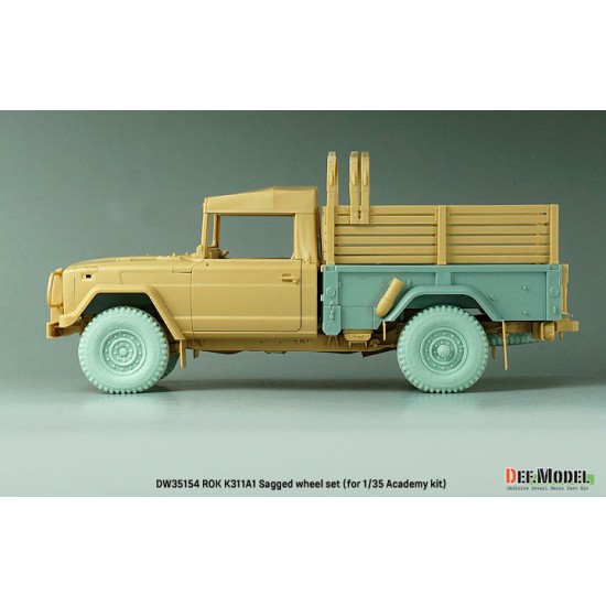 1/35 ROK K311A1 Armoured Truck (KM450) Sagged Wheel set for Academy kits