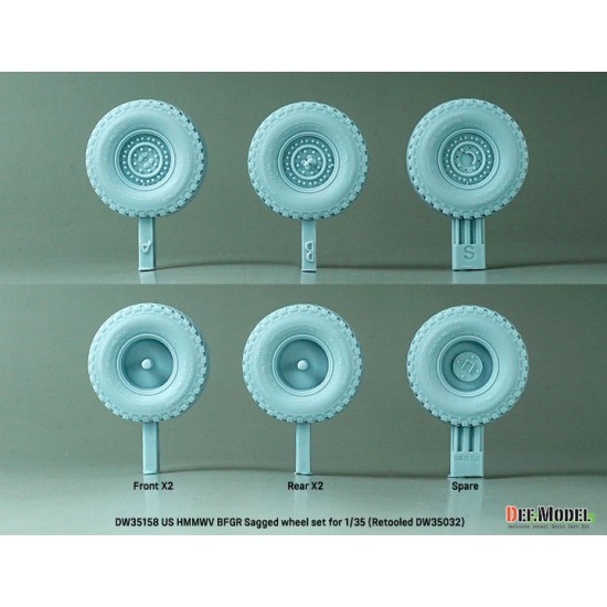 1/35 US M1151 HMMWV BFGR Sagged Wheel set