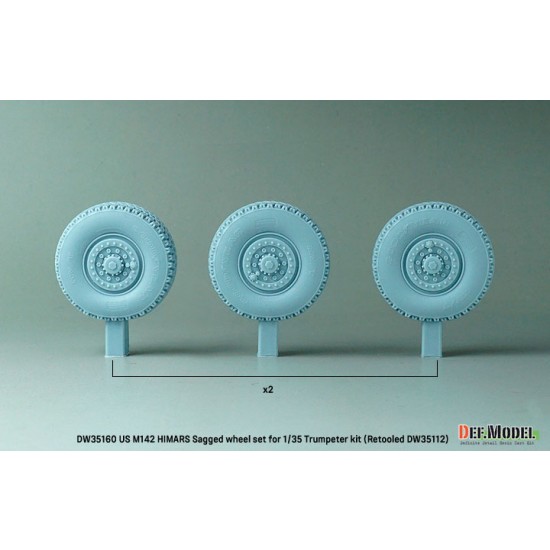 1/35 US M142 HIMARS Sagged Wheel set for Trumpeter kit