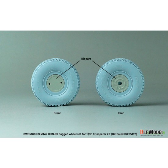 1/35 US M142 HIMARS Sagged Wheel set for Trumpeter kit