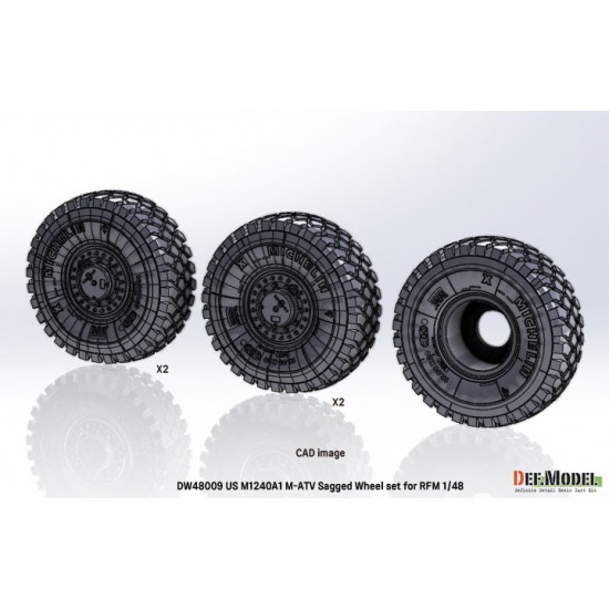 1/48 US M1240A1 M-ATV Sagged Wheel set for Rye Field Model