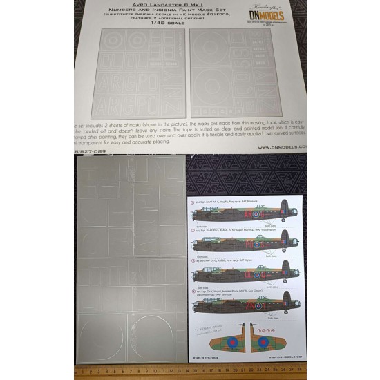 1/48 Avro Lancaster B Mk.I Insignia (4 options) Paint Masking for HK Models #01F005