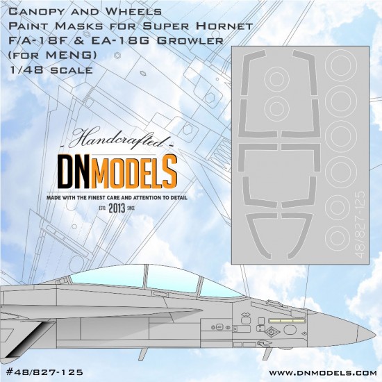 1/48 Super Hornet Canopy & Wheels F/A-18F & EA-18G Growler Paint Masking for MENG kits