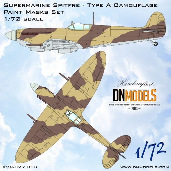 1/72 Supermarine Spitfire Type A Camouflage Paint Masks Set