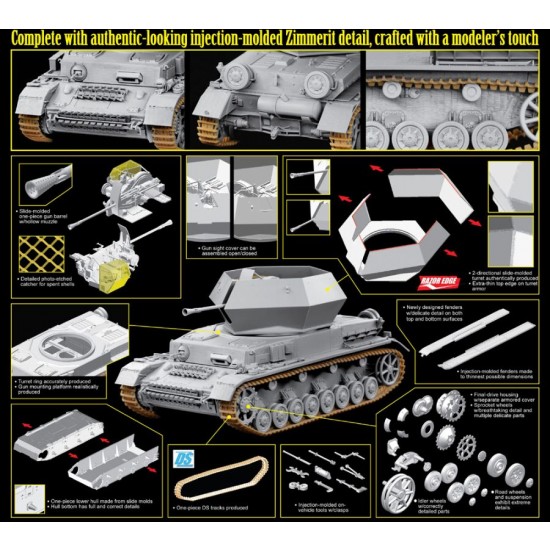 1/35 WWII 3.7cm FlaK 43 Flakpanzer IV Ostwind w/Zimmerit