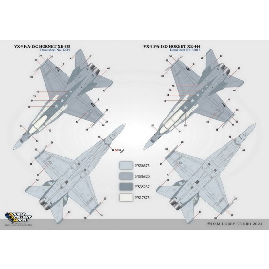 1/32 USN F/A-18C & F/A-18D Hornet VX-9 Vampires Decals for Academy/Kinetic kits