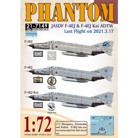 1/72 JASDF ADTW F-4 Phantom Last Flight 2021 Decals for Hasegawa/Finemolds/Fujimi kits