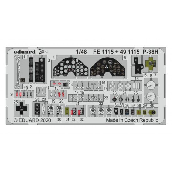 1/48 Lockheed P-38H Lightning Detail Set for Tamiya kits