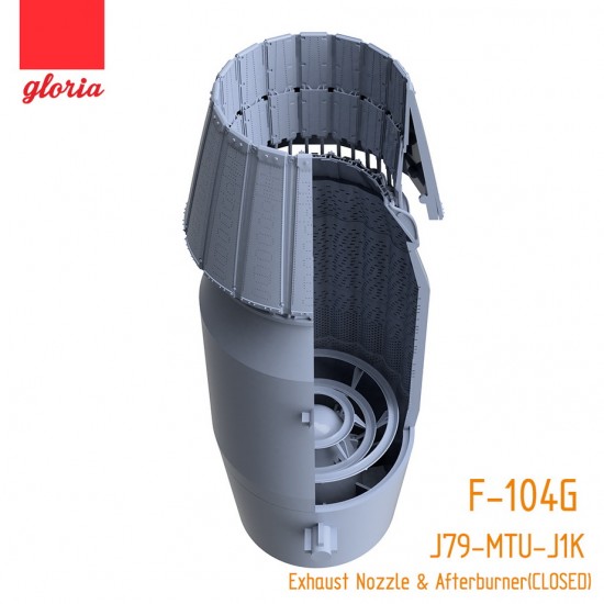 1/48 F-104G J79-MTU-J1K Exhaust Nozzle & Afterburner (CLOSED) for Hasegawa Kit