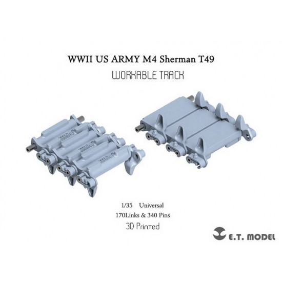 1/35 WWII US Army M4 Sherman T49 Workable Track (3D Printed)