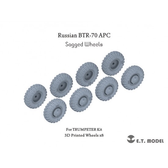 1/35 Russian BTR-70 APC Sagged Wheels for Trumpeter Kit