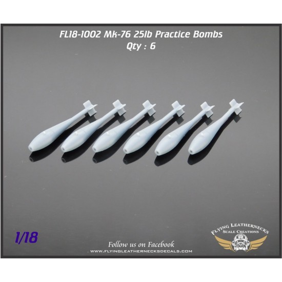 1/18 Mk-76 25 lb practice Bombs (6 Bombs)