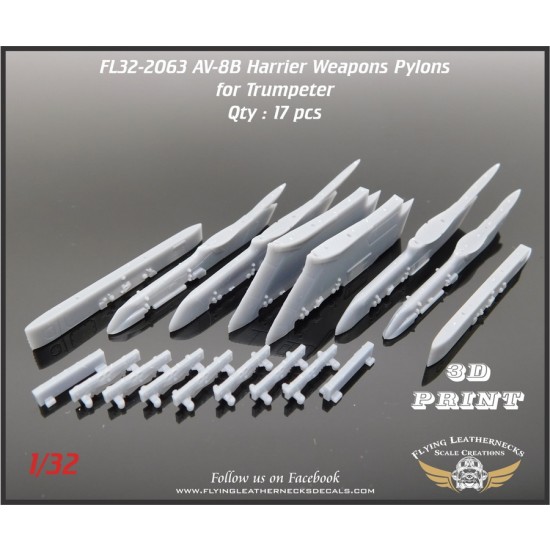 1/32 AV-8B Weapons Pylons for Trumpeter