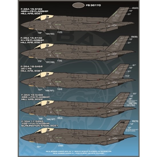 Decals for 1/48 F-35A Lightning II Anthology Part 4