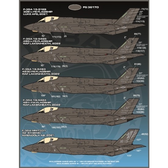 Decals for 1/48 F-35A Lightning II Anthology Part 4