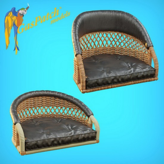 1/16 Wicker Seat Perforated Back - Shorty Small Leather Pad & Tall Big Leather Pad