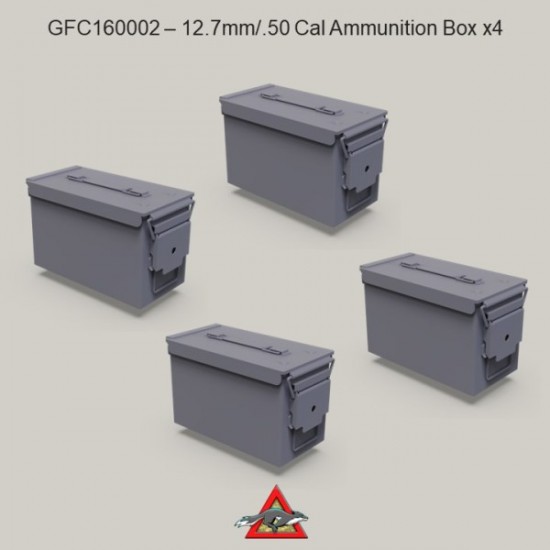 1/16 Modern Australian 12.7mm/.50 Cal Ammunition Box (4pcs)