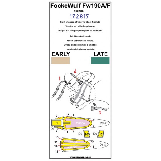 1/72 Focke-Wulf Fw190A/F Seatbelts & Masking for Eduard kits