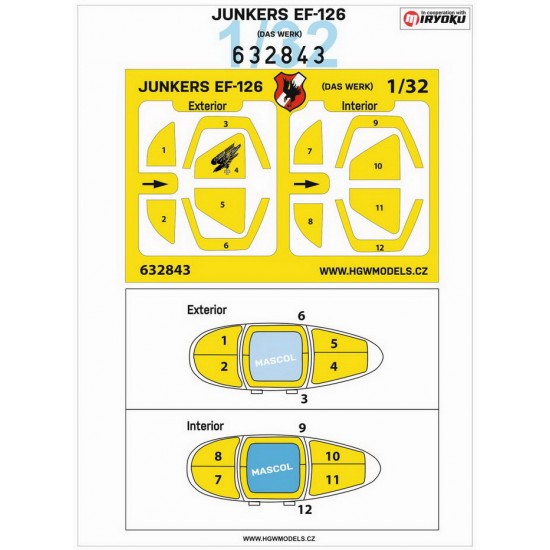 1/32 Junkers EF-126 Paint Masking for DAS WERK kits