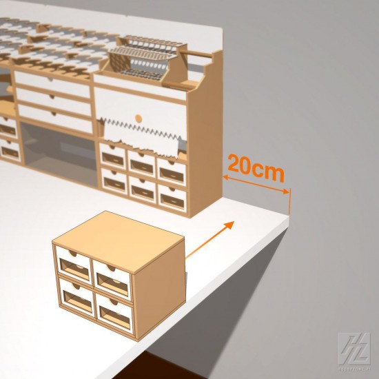 Four-Drawer Module (dimensions: 20 x 15 x 15cm)