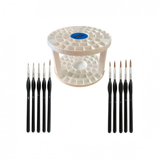 Paint Brush Set Holder & Natural LANGHAO Brushes