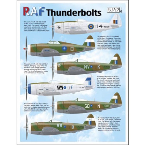 Decals for 1/48 RAF Republic P-47 Thunderbolt