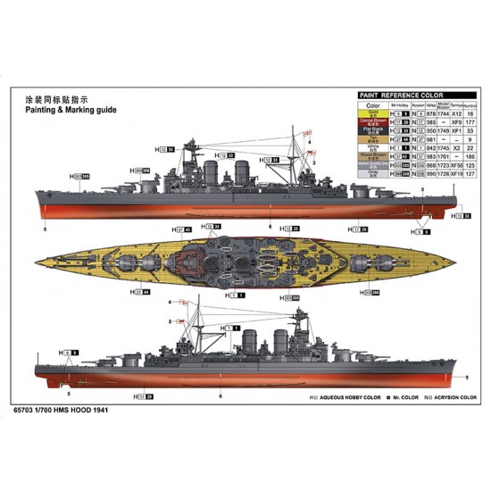 1/700 HMS HOOD 1941 w/Detail Set [Top Grade]