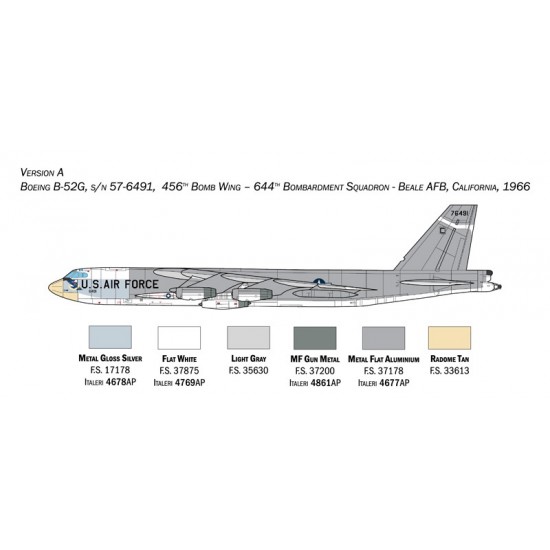 1/72 Boeing B-52G Stratofortress Early Version with Hound Dog Missiles