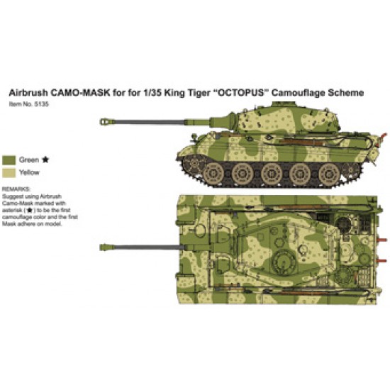 Airbrush Camo-Mask for 1/35 King Tiger OCTOPUS Camouflage Scheme