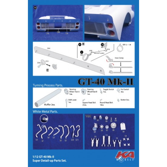 Super Detail-up Set for 1/12 Ford GT40 Mk.II for Trumpeter #05403